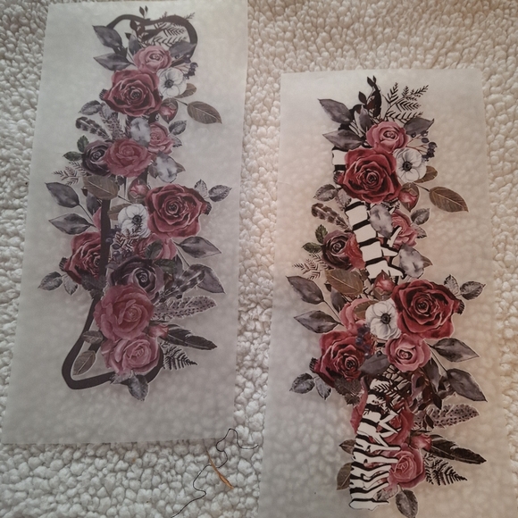 Beautiful Crazy Skull And Bones ....3 Piece Iron On Transfer - Picture 2 of 3